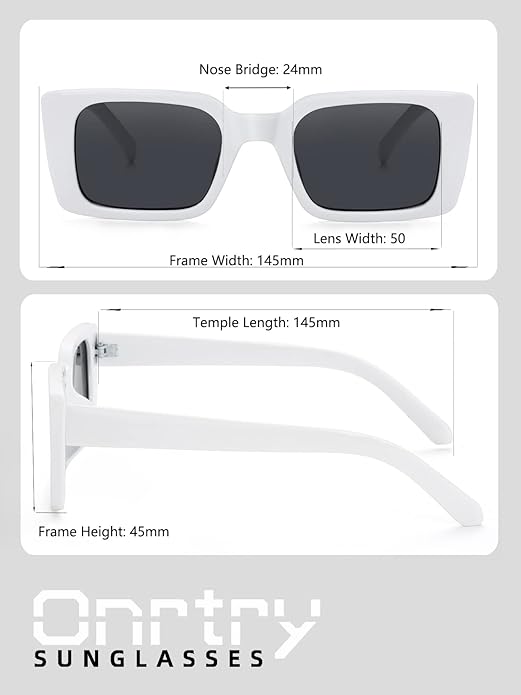 Onrtry Rectangle Sunglasses for Women Men Vintage Fashion Sun Glasses
