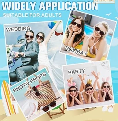 ASTARON Black Sunglasses Bulk, 6/12/24/48 Pack Sunglasses Party Favors for Summer Beach Pool Birthday Wedding Party Supplies