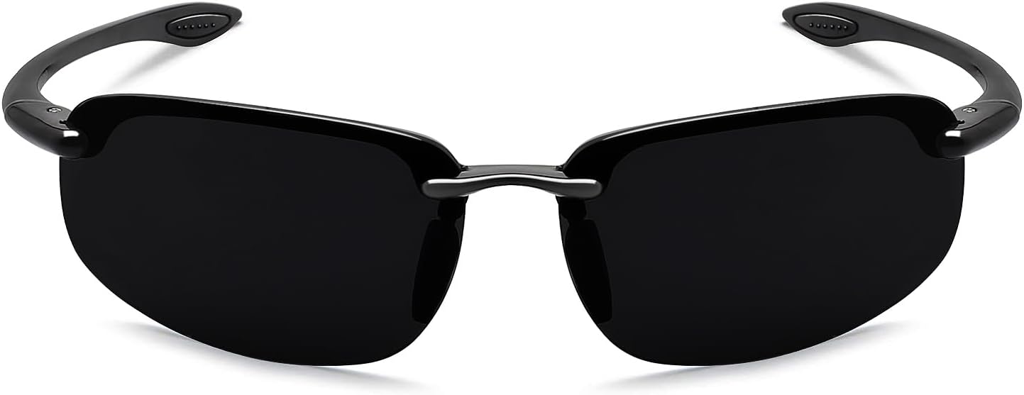 JULI Sports Sunglasses for Men Women Tr90 Rimless Frame for Running Fishing Baseball Driving MJ8001