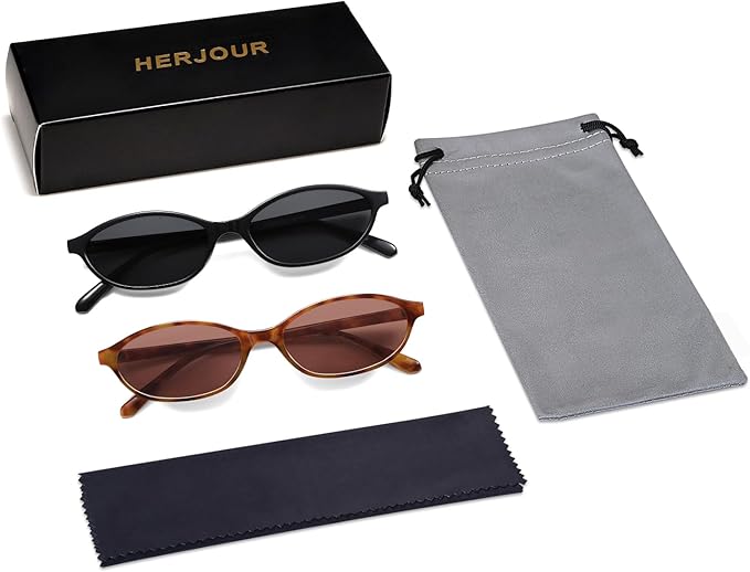 Retro Oval Cat Eye Sunglasses for Women Y2k Trendy Narrow Sunnies Designer Sun Glasses AR82253