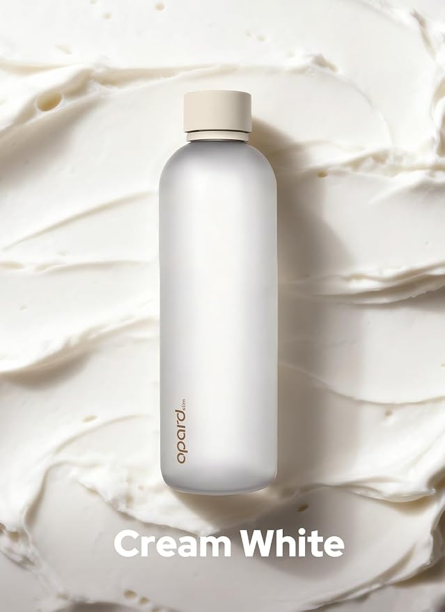 Opard Slim Water Bottle 27oz, Dishwasher Safe Plastic Water Bottle BPA-Free, Leakproof Screw Top, Cream White, Reusable for Travel School Sport Gym Hiking