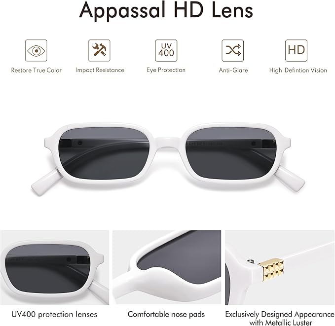 Retro Rectangular Sunglasses for Women Vintage Fashion Trendy Funny Small 90s Square Sunnies 2025 AP3698