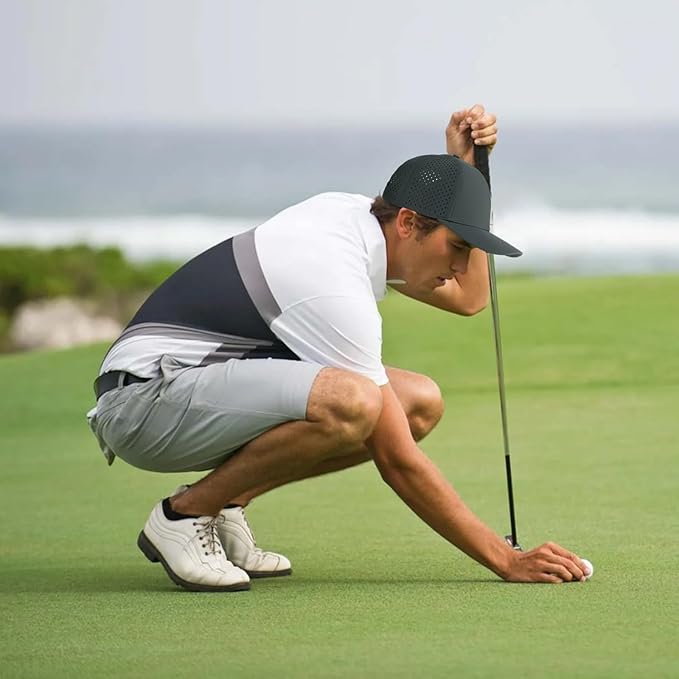 kozinu Quick Dry Baseball Cap Curved Brim Snapback Hat Laser Cut Mesh Ball Cap Golf Ball Cap for Men Women