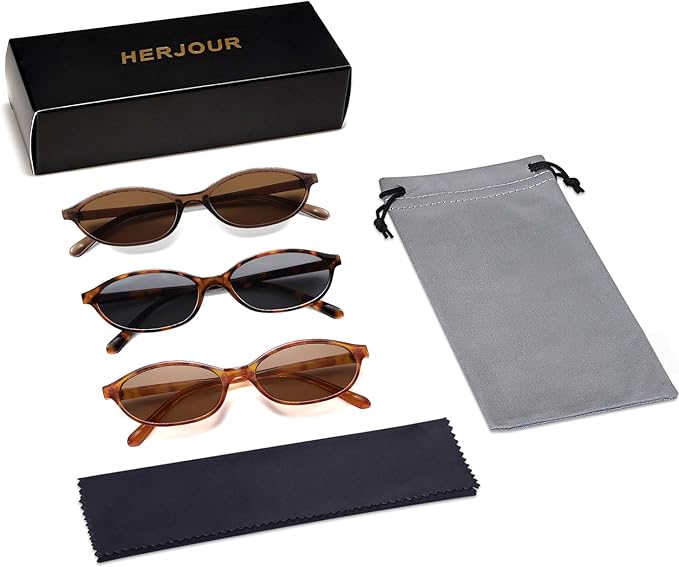 Retro Oval Cat Eye Sunglasses for Women Y2k Trendy Narrow Sunnies Designer Sun Glasses AR82253