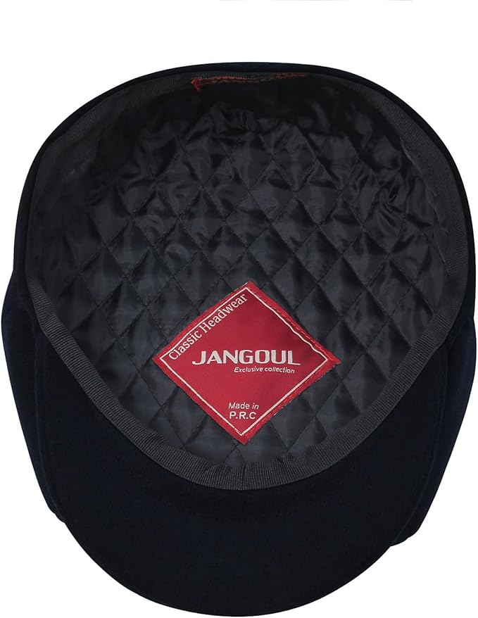 Men Wool Blend 8 Panel Newsboy Cap Tweed Cabbie Hat Snap Brim