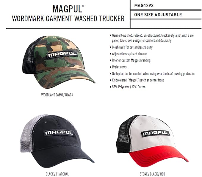 Magpul Trucker Hat Snap Back Baseball Cap, One Size Fits Most
