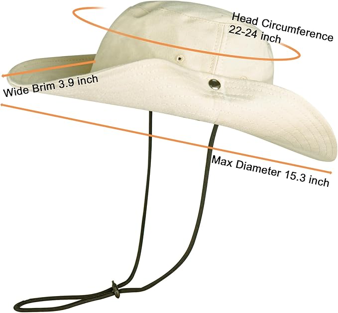 ZOORON Bucket Hat Wide Brim Boonie Hats Safari Hat for Hiking Fishing Outdoor