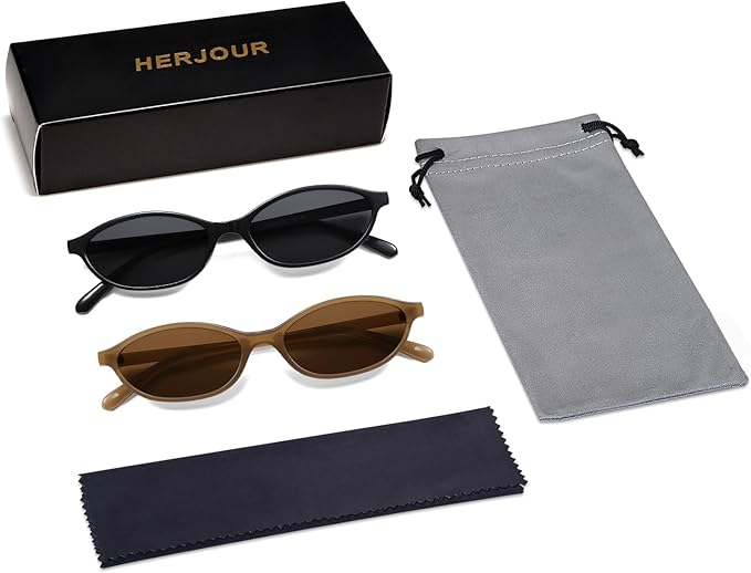 Retro Oval Cat Eye Sunglasses for Women Y2k Trendy Narrow Sunnies Designer Sun Glasses AR82253