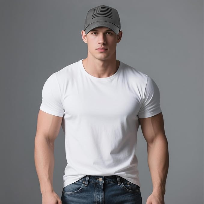 IIN American Flag Mesh Baseball Cap, Patriotic Trucker Hat for Men Women, Quick-Dry Breathable Design, Adjustable Snapback