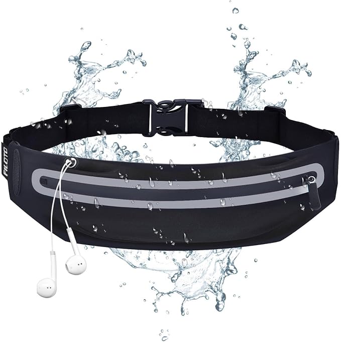 Running Belt Fanny Pack, Running Waist Pack for Women & Men USA Patented Hands-Free Reflective Runner Pouch Belt Fitness Workout Bag No-Bounce Adjustable Sport Travel Fanny Pack Cell