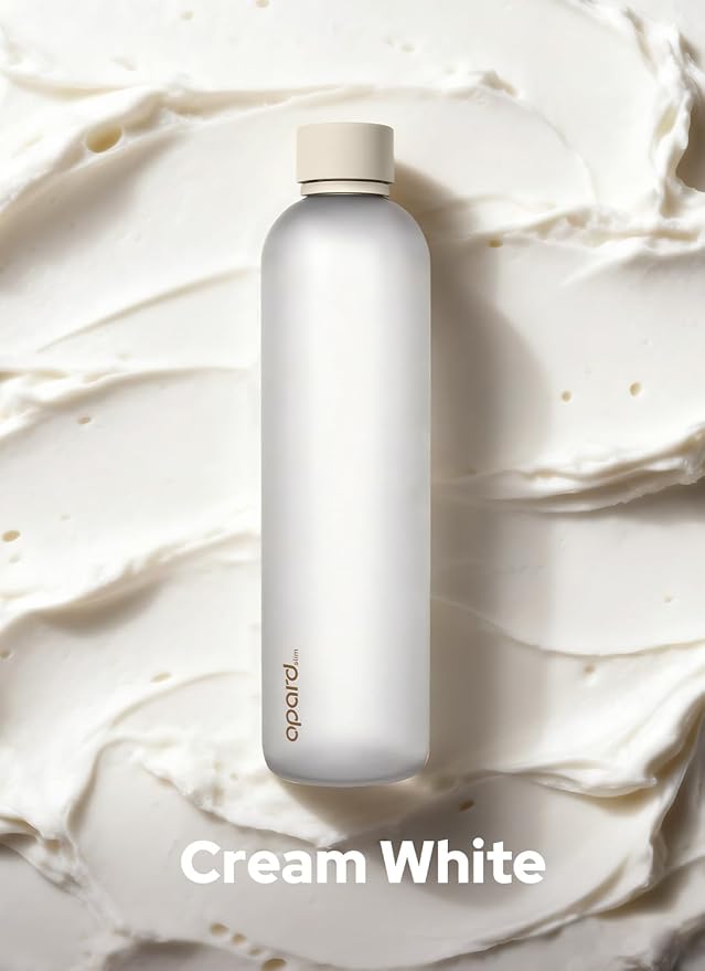 Opard Slim Water Bottle 32oz, Dishwasher Safe Plastic Water Bottle BPA-Free, Leakproof Screw Top, Cream White, Reusable for Travel School Sport Gym Hiking