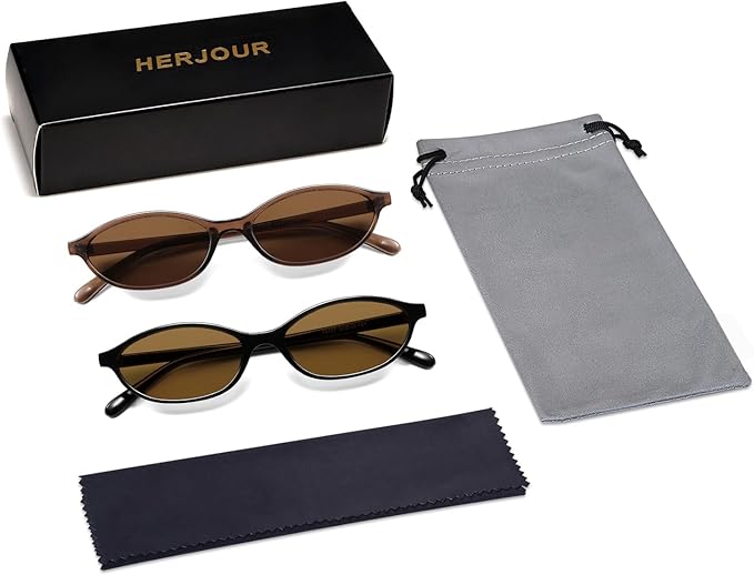 Retro Oval Cat Eye Sunglasses for Women Y2k Trendy Narrow Sunnies Designer Sun Glasses AR82253