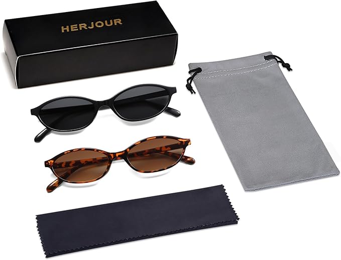 Retro Oval Cat Eye Sunglasses for Women Y2k Trendy Narrow Sunnies Designer Sun Glasses AR82253