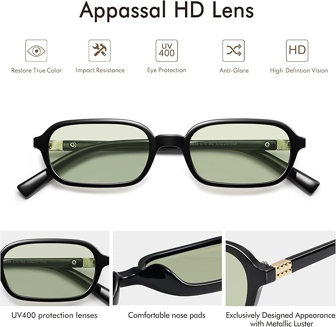 Retro Rectangular Sunglasses for Women Vintage Fashion Trendy Funny Small 90s Square Sunnies 2025 AP3698