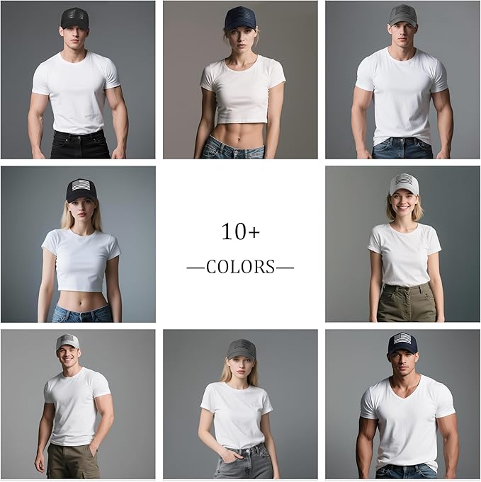 IIN American Flag Mesh Baseball Cap, Patriotic Trucker Hat for Men Women, Quick-Dry Breathable Design, Adjustable Snapback