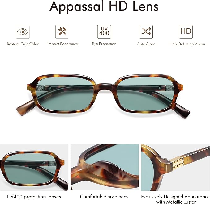 Retro Rectangular Sunglasses for Women Vintage Fashion Trendy Funny Small 90s Square Sunnies 2025 AP3698