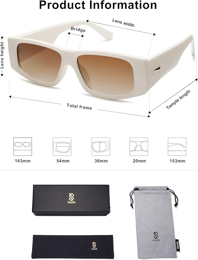 SOJOS Trendy Y2K Rectangle Polarized Sunglasses for Women Men Fashion Designer Rave Sunglasses SJ2228