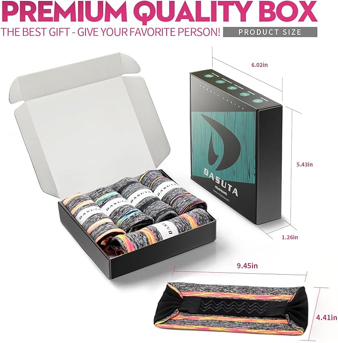 5 Pack Workout Headbands for Women, Non Slip Sport Sweatbands Yoga Wide Hairbands for Running Fitness Travel Elastic Moisture Wicking