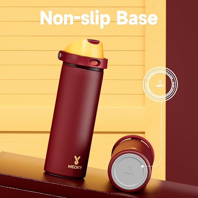 24 oz Insulated Water Bottle for Women: Meoky Stainless Steel Water Bottle with Straw and Spout Lid - Leak Proof, Cold for 24 Hours, Fits in Car Cup Holder, BPA-Free for Sports Travel, Gryffindor