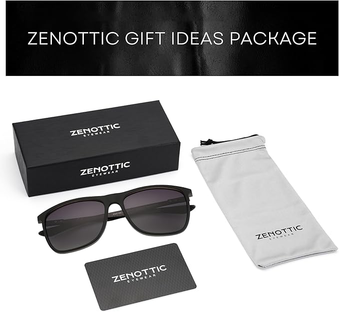 ZENOTTIC Square Polarized Sunglasses for Men Ultralight Carbon Fiber Sun Glasses Driving Fishing Golf Sports UV400 Protection