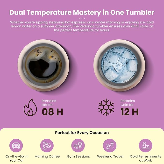 Quiksilver Redondo 26oz Double Wall Stainless Steel Water Bottle, Reusable Sports Bottle with Leak-Proof Lid, Non-Slip Rubber Base, Carrier Handle, insulated Tumblers, 24H Hot & Cold Beverage