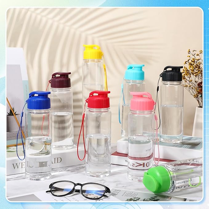 Mifoci 20 Pieces Water Bottle Bulk 17 oz Plastic Water Bottles Bulk Gym Sports Adults Reusable Large Bottles with Leak Proof Flip Top for Party Outdoor(Regular Style,Assorted Color)