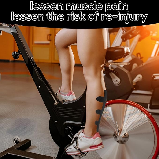 30 Pcs Tape for Achilles Tendon, Waterproof Adhesive Precut Achilles Tendon Ankle Athletic Tape Latex Free for Achilles Tendon Muscle Support (Black)