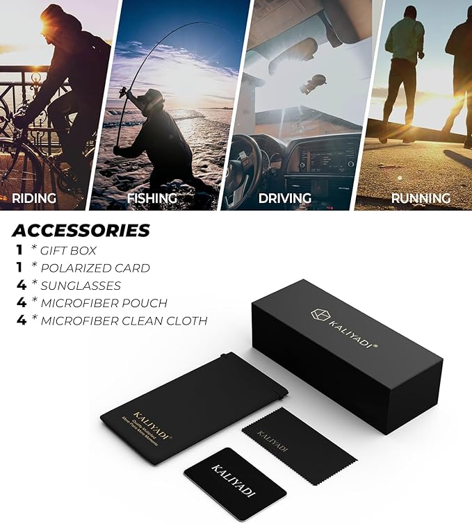 KALIYADI Mens Sun-Glasses Polarized Sunglasses-Men: Classic Sunglasses with Ultraviolet Protection for Driving Fishing Golf