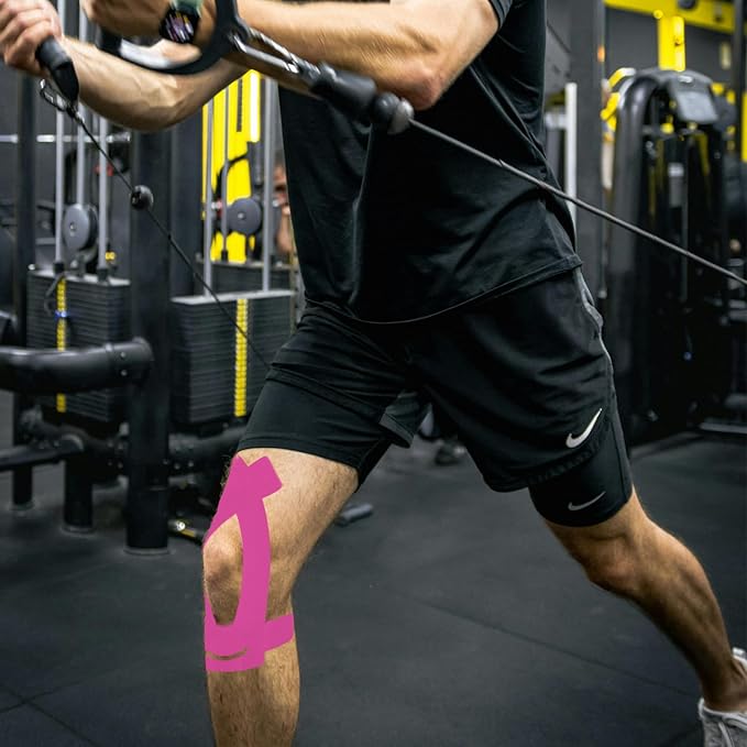 12 Count Precut Kinesiology Tape for Knees, Waterproof Knee Tape for Knee Pain Relief Pre Cut, Original Cotton Athletic Tape, Durable Knee Tape for Sports and Long-Lasting Support (Mix)