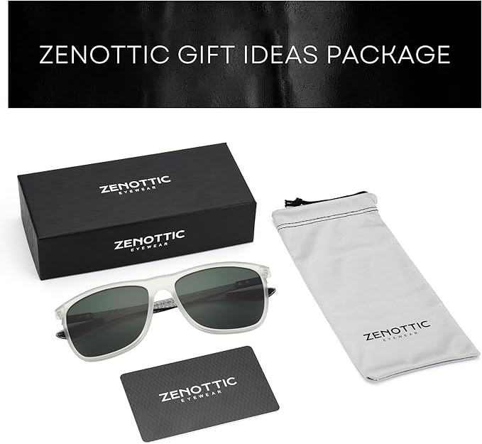 ZENOTTIC Square Polarized Sunglasses for Men Ultralight Carbon Fiber Sun Glasses Driving Fishing Golf Sports UV400 Protection
