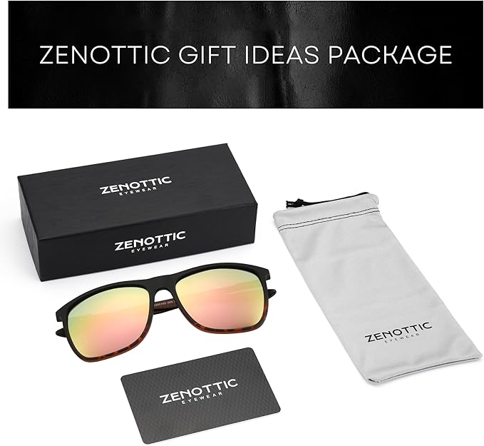 ZENOTTIC Square Polarized Sunglasses for Men Ultralight Carbon Fiber Sun Glasses Driving Fishing Golf Sports UV400 Protection