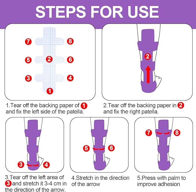 30 Pcs Achilles Tendonitis Kinesiology Tape Precut Achilles Tendon Ankle Tape Latex Free for Sprained Ankle Relief Muscle Support Foot Pain Athletic Sport(Purple)