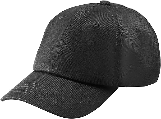 VEVOR Baseball Cap, Plain Baseball Hat with Breathable Pure Cotton Fabric, Adjustable Size, Blank 12 Pack Bulk Caps Ideal for Running, Workouts or Outdoor Activities, 12 Pcs, Black