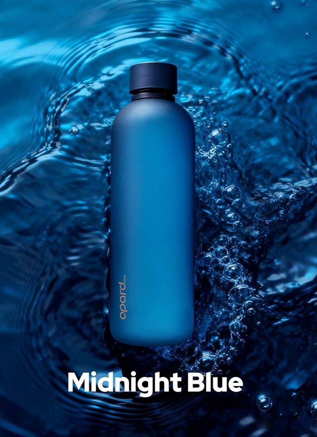 Opard Slim Water Bottle 27oz, Dishwasher Safe Plastic Water Bottle BPA-Free, Leakproof Screw Top, Midnight Blue, Reusable for Travel School Sport Gym Hiking