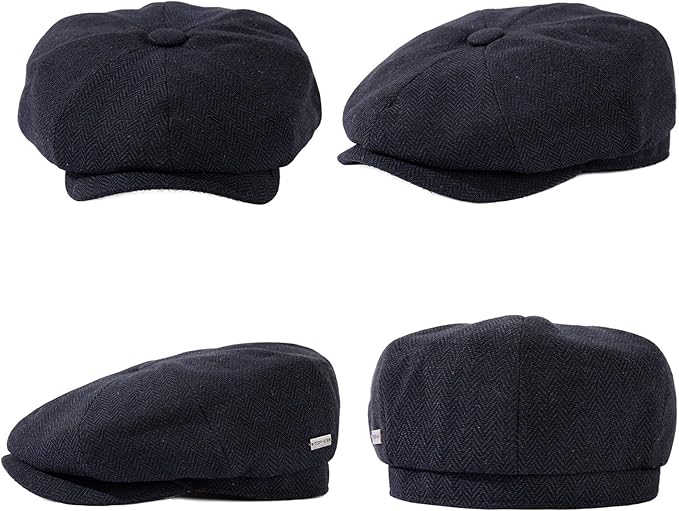 TOP-EX L/XL/XXL Wool Tweed Newsboy Cap for Men Paperboy Warm Winter Hat Vintage Flat Ivy Cabbie Gatsby Cap