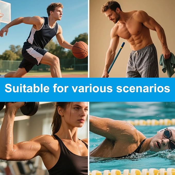 10pcs Kinesiology Tape for Shoulder, Waterproof Muscle Tape Precut Strips Breathable Elastic Pre Cut Athletic Accessories for Body Fitness Shoulder Support Sports & Physical Relaxation (Black)