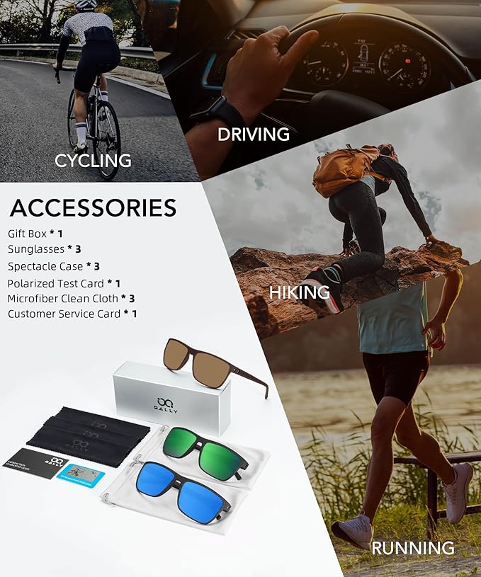 Polarized Sunglasses Men, Mens Sunglasses Polarized UV protection Lightweight Sun Glasses for Driving Fishing Golf