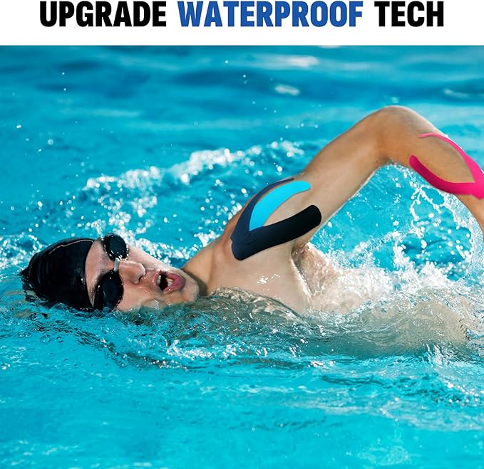 5 Rolls Kinesiology Tape, 5 Colors 2 inch x 16.4 Feet Waterproof Athletic Tape, Uncut Kinetic Tape, Elastic Muscle Tape, Sports Tape, Knee Tape for Exercise and Daily Use