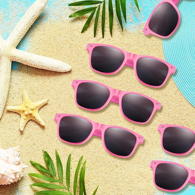 ASTARON Black Sunglasses Bulk, 6/12/24/48 Pack Sunglasses Party Favors for Summer Beach Pool Birthday Wedding Party Supplies