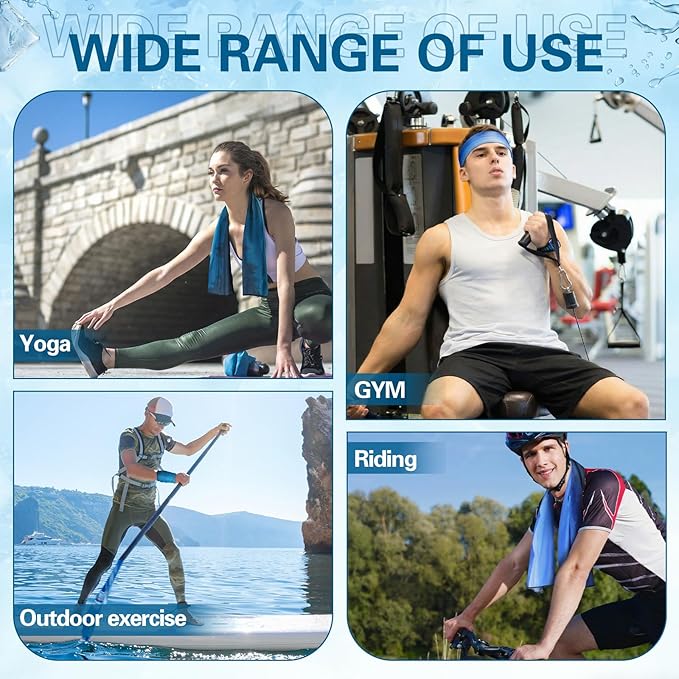 12 Pcs Cooling Towels for Neck and Face 40" x 12" Cooling Neck Wraps Ice Towel Breathable Soft Chilly Towel for Yoga, Sport, Running, Gym, Camping, Fitness, Party Favors, Team Gift