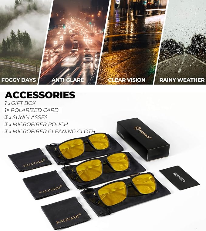 KALIYADI Polarized Sunglasses for Men, Lightweight Sun Glasses with UV Protection for Driving Fishing Golf