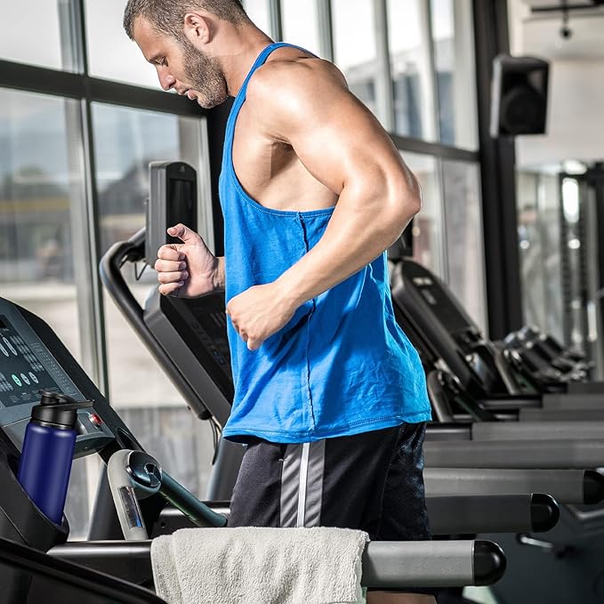 CHENGU 10 Pcs 25oz Reusable Aluminum Water Bottle Bulk Lightweight Outdoor Sports Water Bottles Easy Carry Leak Proof for Travel Gym Camping Hiking Fishing, Snap Lid (Blue)