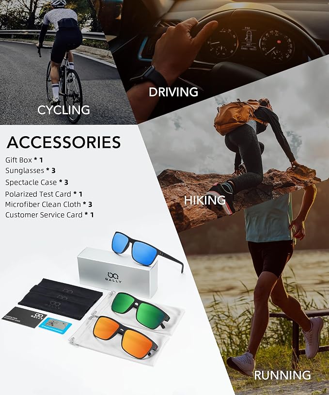 Polarized Sunglasses Men, Mens Sunglasses Polarized UV protection Lightweight Sun Glasses for Driving Fishing Golf