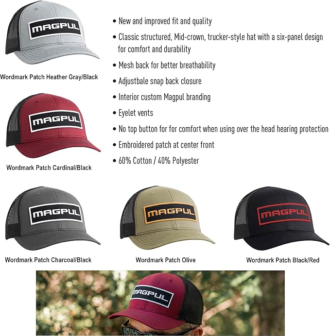 Magpul Trucker Hat Snap Back Baseball Cap, One Size Fits Most