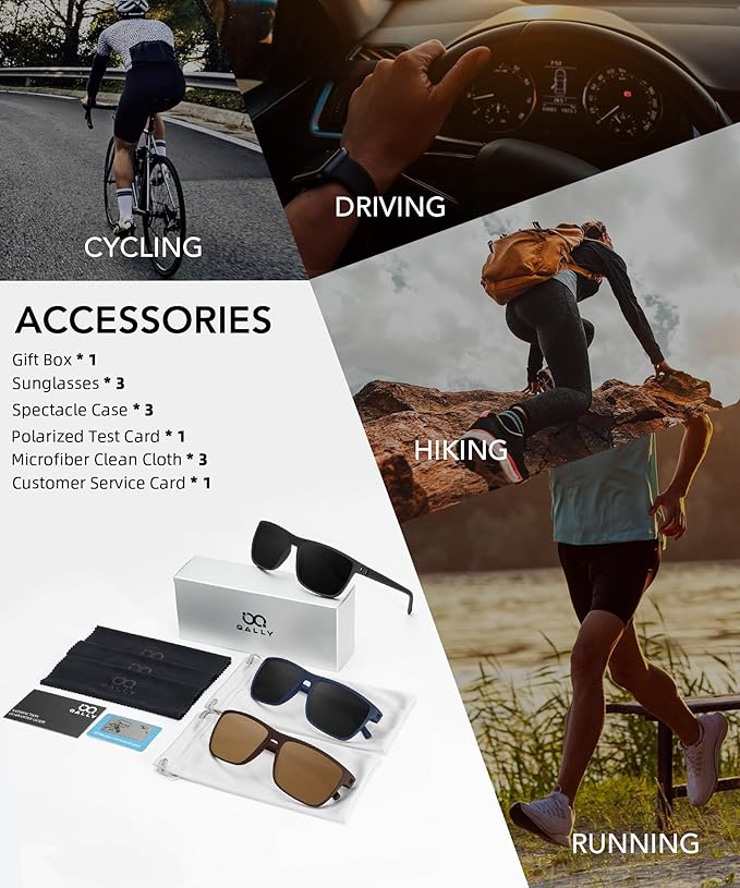 Polarized Sunglasses Men, Mens Sunglasses Polarized UV protection Lightweight Sun Glasses for Driving Fishing Golf