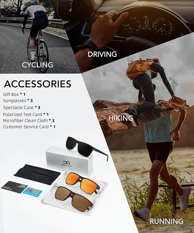 Polarized Sunglasses Men, Mens Sunglasses Polarized UV protection Lightweight Sun Glasses for Driving Fishing Golf