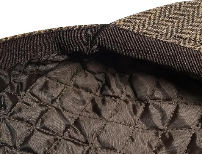 Men Wool Blend 8 Panel Newsboy Cap Tweed Cabbie Hat Snap Brim