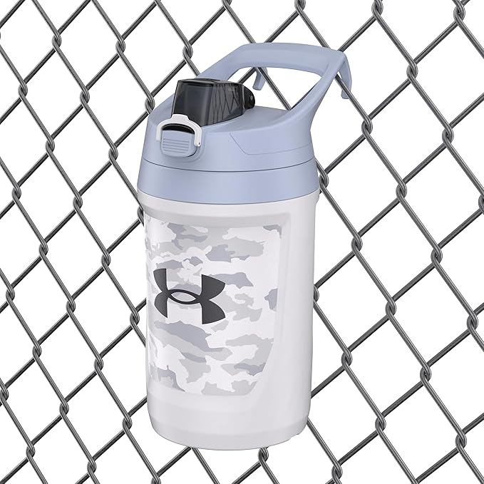Under Armour 32 oz Insulated Water Bottles - Sports Water Jug with Fence Hook, Leak Resistant for Baseball, Football & More, 32 oz Insulated, White Woodland