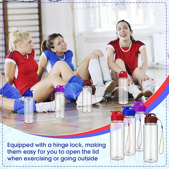 Mifoci 20 Pieces Water Bottle Bulk 17 oz Plastic Water Bottles Bulk Gym Sports Adults Reusable Large Bottles with Leak Proof Flip Top for Party Outdoor(Regular Style,Pastel Colors)