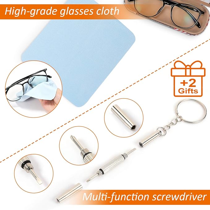 4pcs Eyeglass Strap, Leather Eye Glasses Strap String Adjustable Eyeglass Chain Lanyard Eyewear Retainers, Sport Sunglass Glasses Holder Strap for Men Women,with Eyeglasses Cleaning Cloth